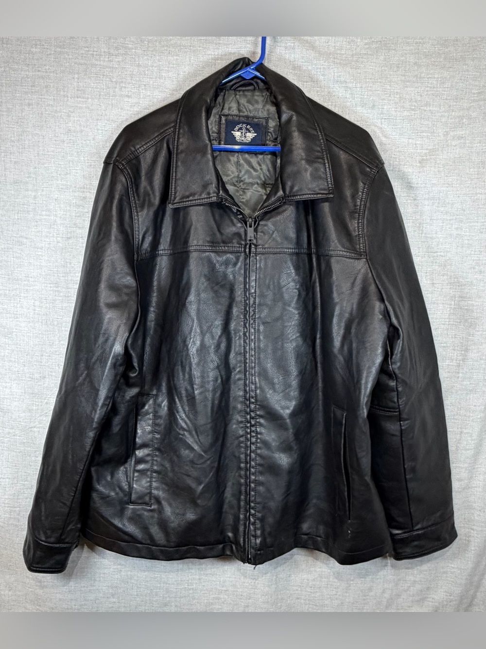 Dockers Black Leather Bomber Jacket
